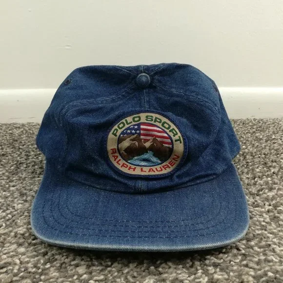帽子 POLO SPORT RALPH LAUREN DENIM CAP 90s 00 Vintage 90s Polo Ralph Lauren Chambray Denim Hat Cap RL Pony